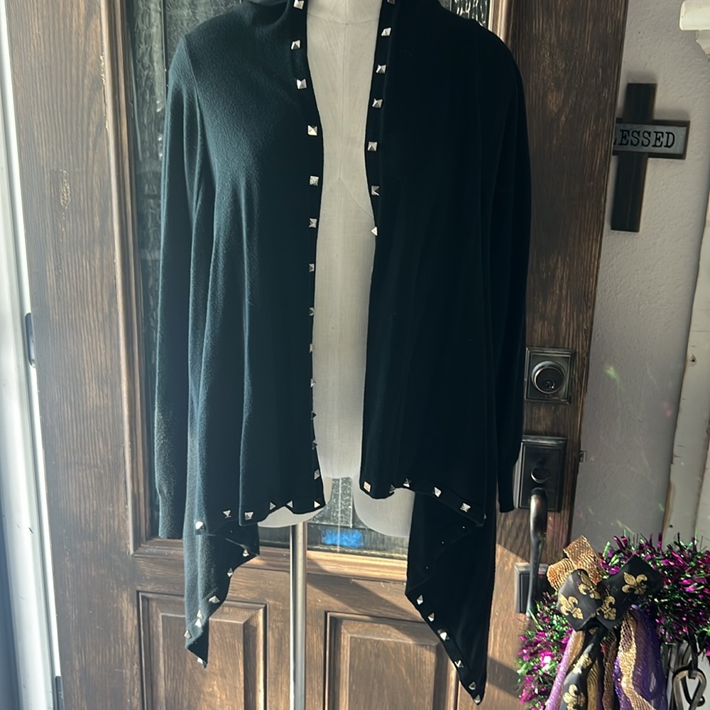 Vila Milano Open Cardigan With Decorative Grommet